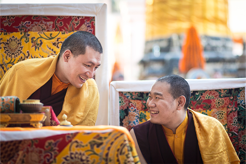 Gyalwa Karmapa Trinley Thaye Dorje and Jamgon Kongtrul Rincpoeh, Kagyu Monlam, Bodhgaya, India